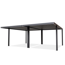 Wiata garażowa dwustanowiskowa zadaszenie aluminiowa – SAMOS II 500x600x230 antracyt