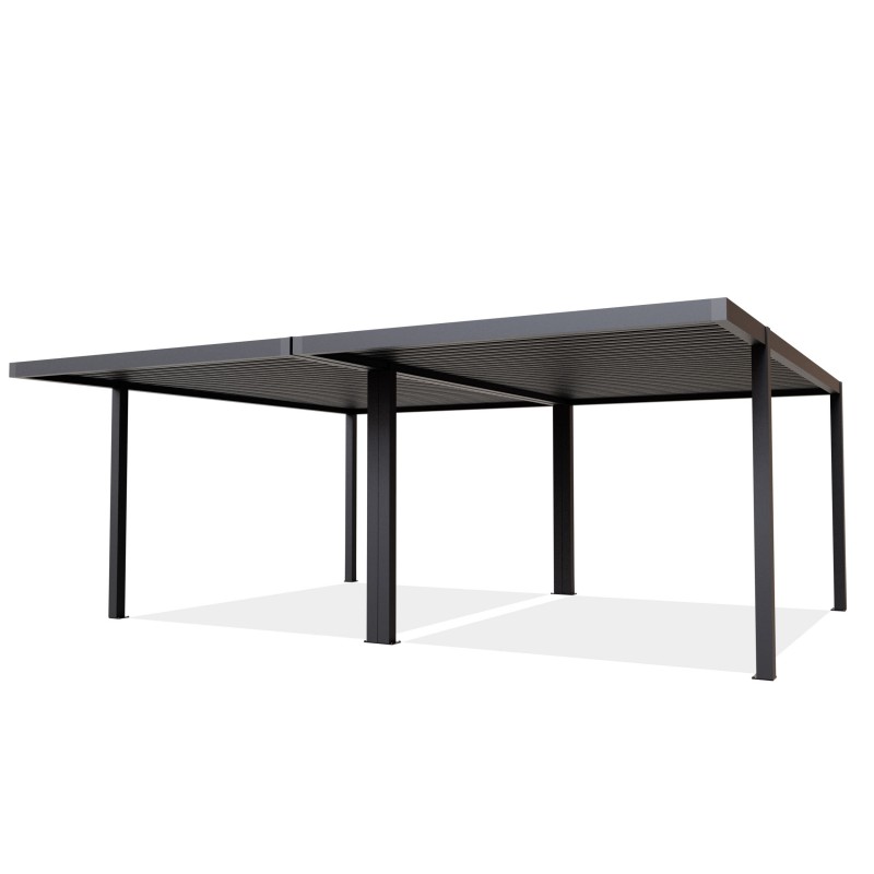 Wiata garażowa dwustanowiskowa zadaszenie aluminiowa – SAMOS II 500x600x230 antracyt