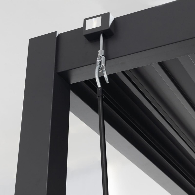 Pergola tarasowa aluminiowa wolnostojąca z lamelami 3x3 m szara – Paxi I