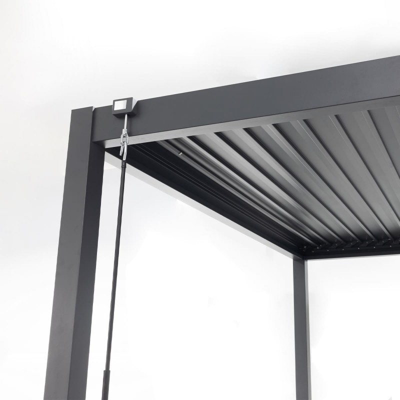 Pergola tarasowa aluminiowa wolnostojąca z lamelami 3x4 m szara – Paxi II
