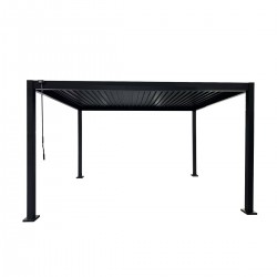 Pergola tarasowa aluminiowa wolnostojąca z lamelami 3x4 m szara – Paxi II