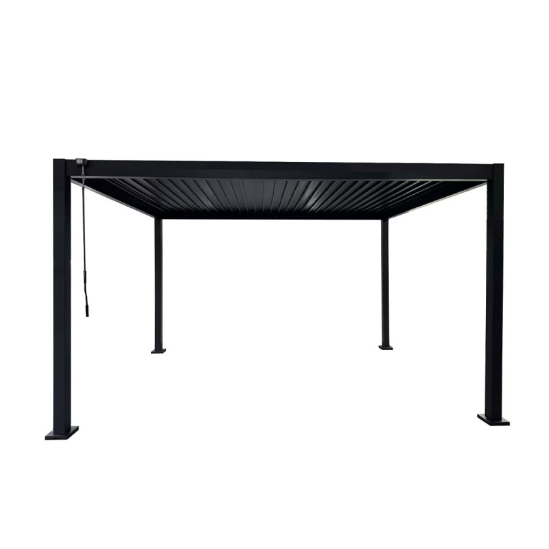 Pergola tarasowa aluminiowa wolnostojąca z lamelami 3x4 m szara – Paxi II