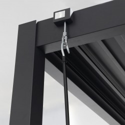 Pergola tarasowa aluminiowa wolnostojąca z lamelami alu 3x4 m szara – Evia II