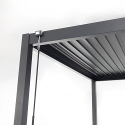 Pergola tarasowa aluminiowa wolnostojąca z lamelami alu 3x4 m szara – Evia II