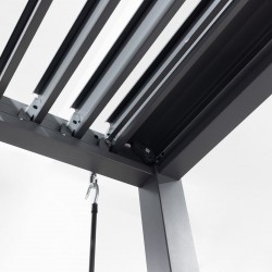 Pergola tarasowa aluminiowa wolnostojąca z lamelami alu 3x4 m szara – Evia II