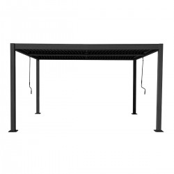 Pergola tarasowa aluminiowa wolnostojąca z lamelami alu 3x4 m szara – Evia II