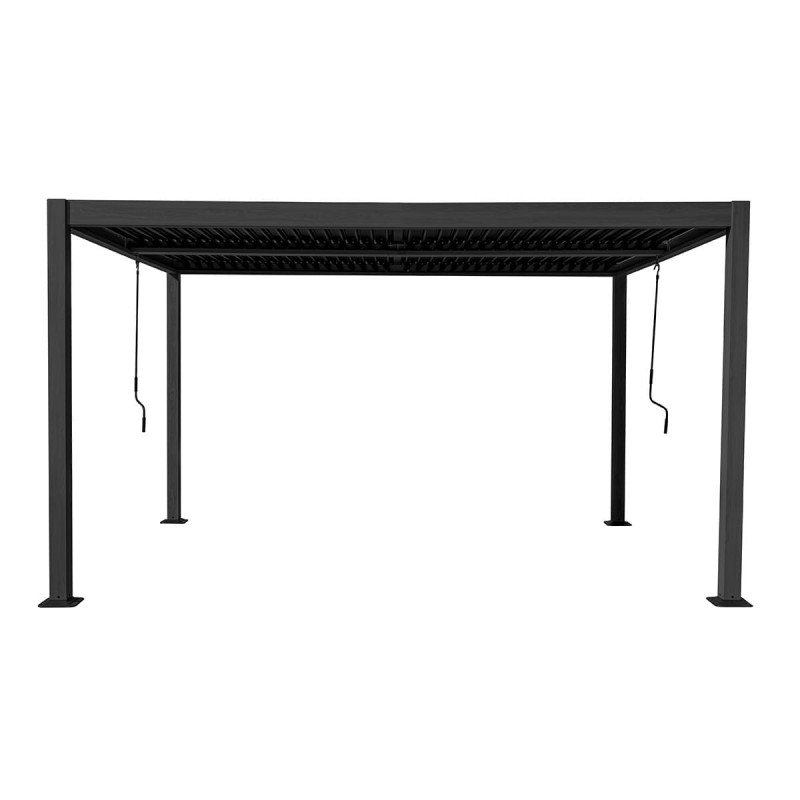 Pergola tarasowa aluminiowa wolnostojąca z lamelami alu 3x4 m szara – Evia II