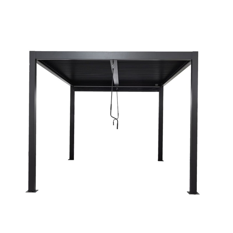 Pergola tarasowa aluminiowa wolnostojąca z lamelami alu 3x3 m szara – Evia I