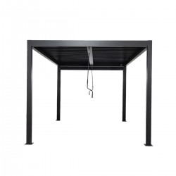 Pergola tarasowa aluminiowa wolnostojąca z lamelami alu 4x4 m szara – Evia VI