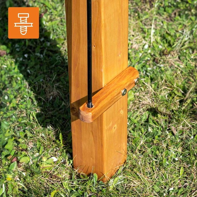 Pergola ogrodowa drewniana z przesuwnym dachem - Moha I - 3,2x3,1m GRINDI - 7