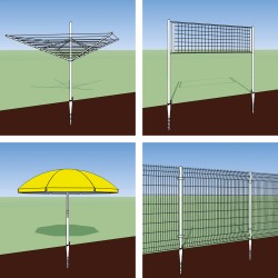 Podstawa słupa - wkręcana - PWO 68x550x1,8 GRUNDLINE - 8