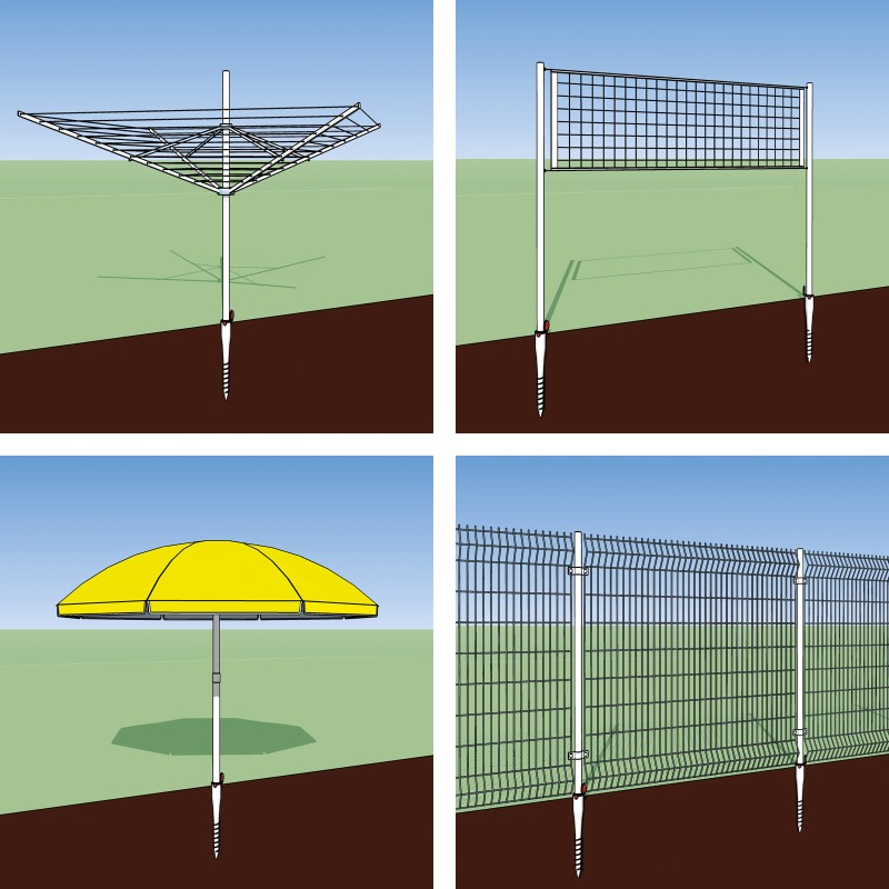 Podstawa słupa - wkręcana - PWO 68x550x1,8 GRUNDLINE - 8