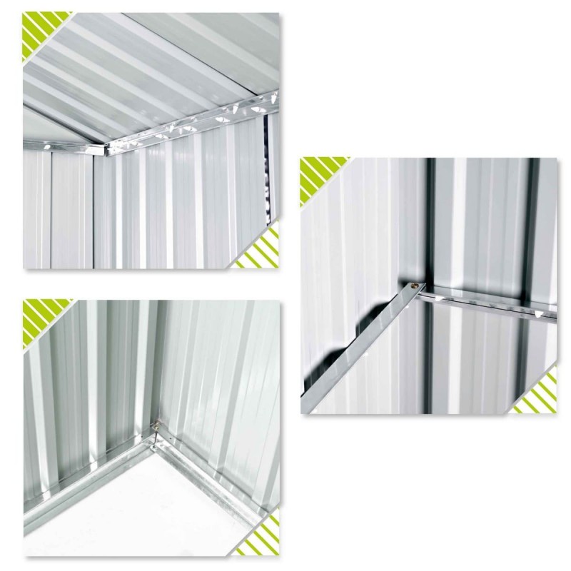 Domek ogrodowy metalowy, szary - Ulmus II - 260x278x234 Grindi - 23