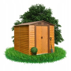 Domek ogrodowy metalowy, imitacja drewna - Arbor II - 195x236x209 Grindi - 11