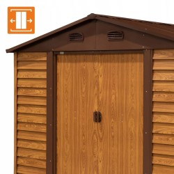 Domek ogrodowy metalowy, imitacja drewna - Arbor II - 195x236x209 Grindi - 15