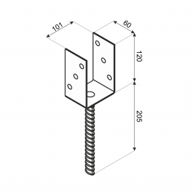 Podstawa słupa PS - typu U GRUNDLINE - 11