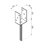 Podstawa słupa PS - typu U GRUNDLINE - 11
