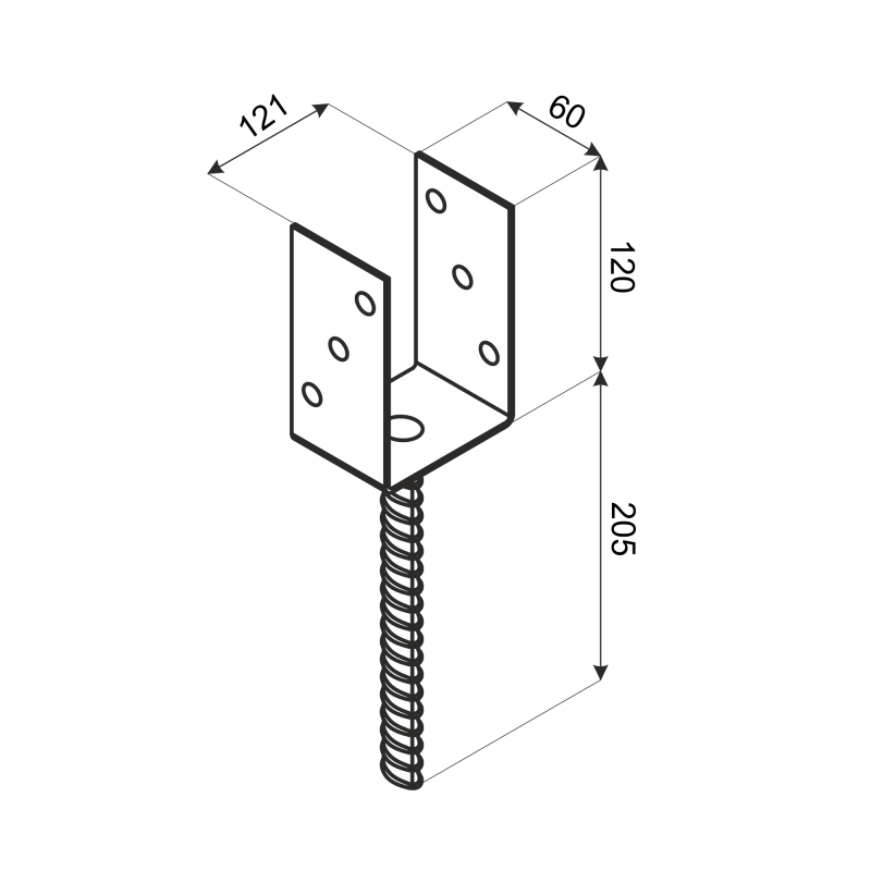 Podstawa słupa PS - typu U GRUNDLINE - 13