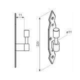 Ozdobny uchwyt czopowy - CA DMX - 2