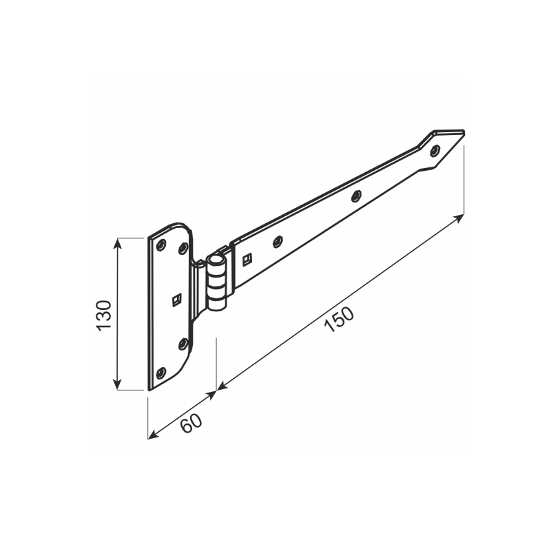 Ozdobny zawias bramowy ZAB DMX - 2