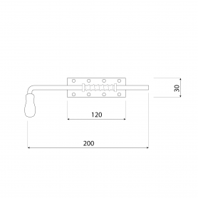 Zasuwka sprężynowa z rączką drewnianą - WSP DMX - 2