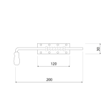 Zasuwka sprężynowa z rączką drewnianą - WSP DMX - 2