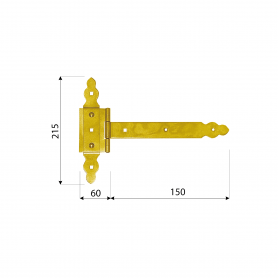 Zawias bramkowy ozdobny z nakładką - ZBNO DMX - 2