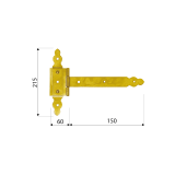 Zawias bramkowy ozdobny z nakładką - ZBNO DMX - 2