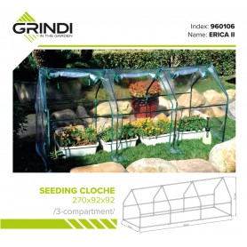 Szklarnia minitunel 3 komory - 270x92x92 - Erica II Grindi - 15