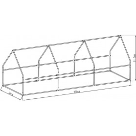 Szklarnia minitunel 3 komory - 270x92x92 - Erica II Grindi - 12