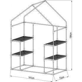Szklarnia ogrodowa zielona domek - 143x73x195 - Canna I Grindi - 10