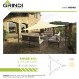 Żagiel przeciwsłoneczny trójkątny beżowy Grindi - 4