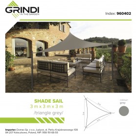 Trójkątny żagiel przeciwsłoneczny - szary Grindi - 4