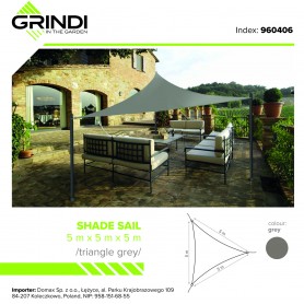 Trójkątny żagiel przeciwsłoneczny - szary Grindi - 10