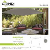 Żagiel przeciwsłoneczny kwadratowy szary Grindi - 4