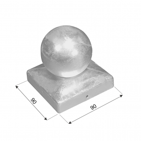 Daszek kwadratowy z kulą - DKK 70x70x1,0 DMX - 3