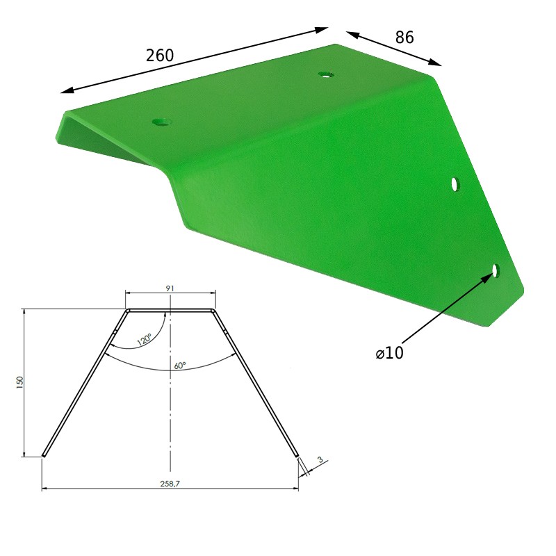 Łącznik belki kwadratowej 90x150x3,0 zielony - GHL 3 Grindi - 2