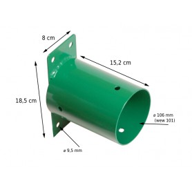 Łącznik ścienny belki okrągłej fi 100 zielony - GHL 2 Grindi - 3