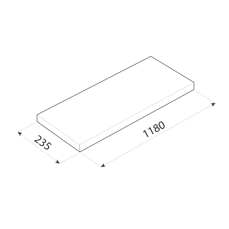 Półka samowisząca FSG BIAŁA POŁYSK 1180x235 Velano - 5