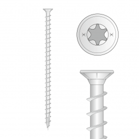 Wkręt ciesielski, pełny gwint łeb stożkowy 10mm - CPS - karton 50 szt DMX - 3