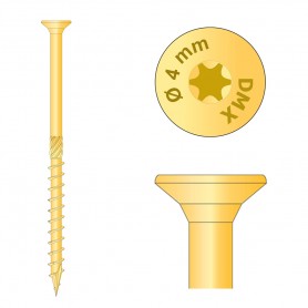 Wkręt ciesielski z łbem stożkowym 4 mm - CS - 200 szt DMX - 13