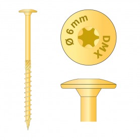 Wkręt ciesielski z łbem talerzowym 6mm - CT - karton DMX - 22