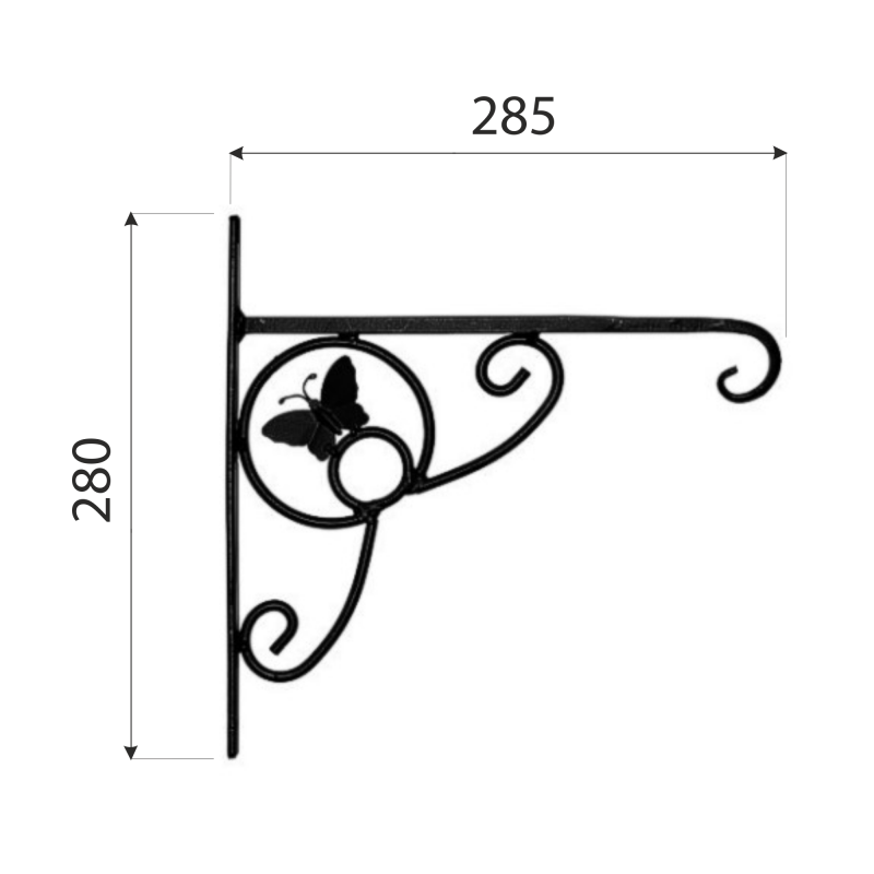 Uchwyt na kwietnik UK 1 Motyl C 280x285 Velano - 3