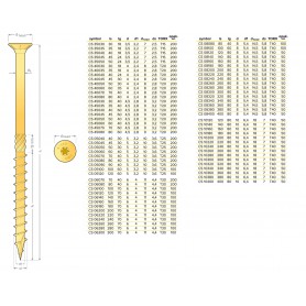 Wkręt ciesielski z łbem stożkowym 4,5 mm - CS - 200 szt DMX - 19
