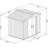 Domek ogrodowy metalowy, szary - Fiori III - 174x236x190 Grindi - 10