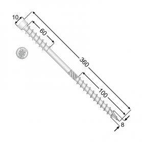 Wkręt do izolacji nakrokwiowej z łbek walcowym - WKW - karton DMX - 10