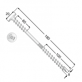 Wkręt do izolacji z łbem talerzowym 8mm - WKT - karton DMX - 2