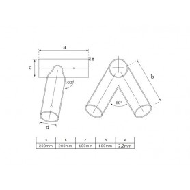 Łącznik belki okrągłej 100° czerwony - Ø100 - GHVO Grindi - 3
