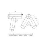 Łącznik belki okrągłej 100° czerwony - Ø100 - GHVO Grindi - 3