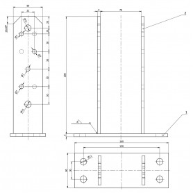 Podstawa słupa - przykręcana do betonu PST GRUNDLINE - 2